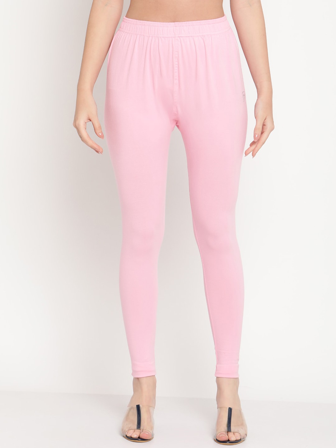 

TAG 7 Women Pink Solid Ankle-Length Leggings