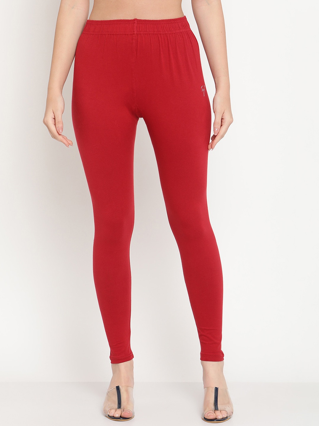 

TAG 7 Women Maroon Solid Comfort Fit Ankle Length Leggings