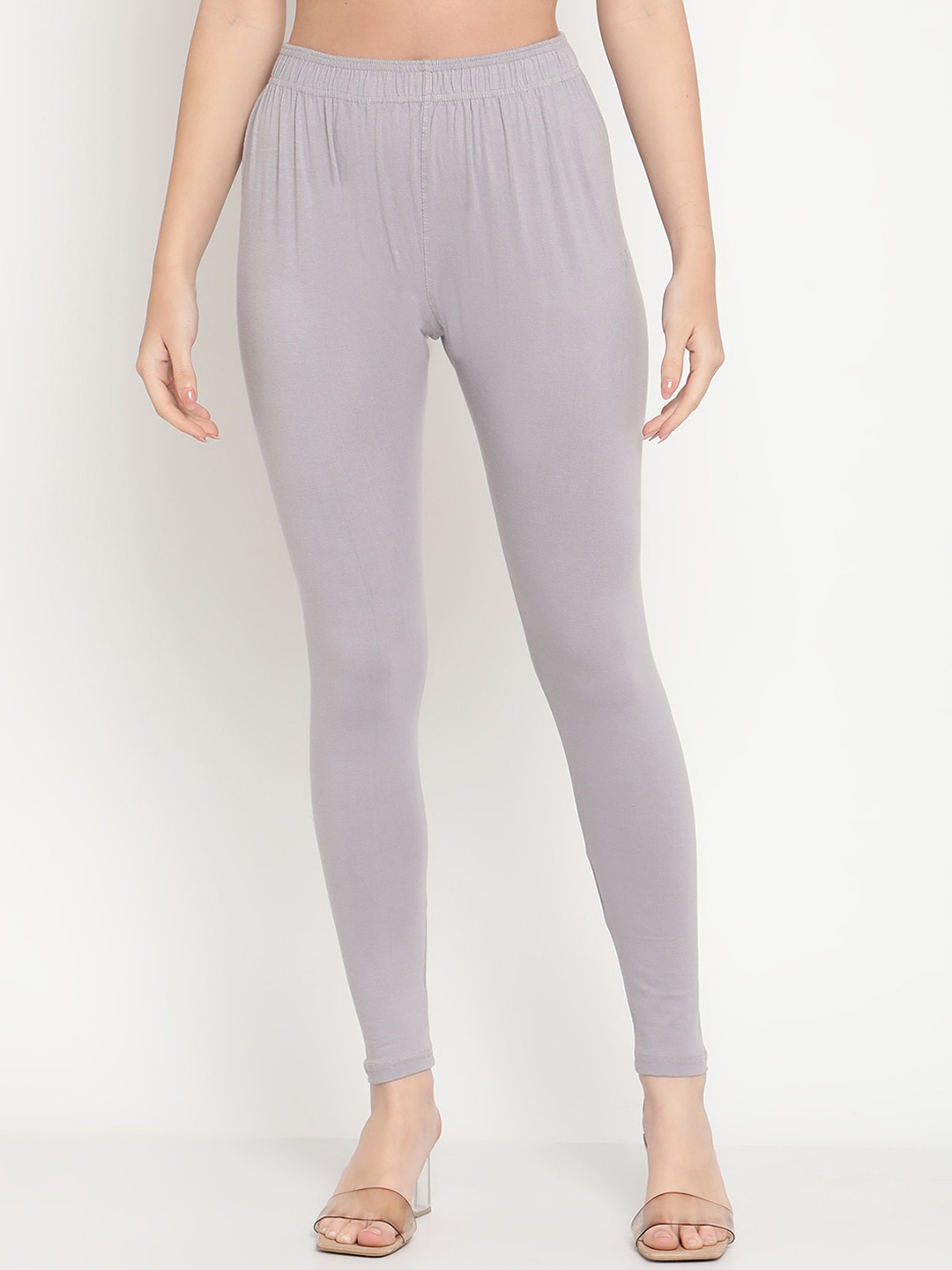 

TAG 7 Women Grey Solid Ankle Length Leggings