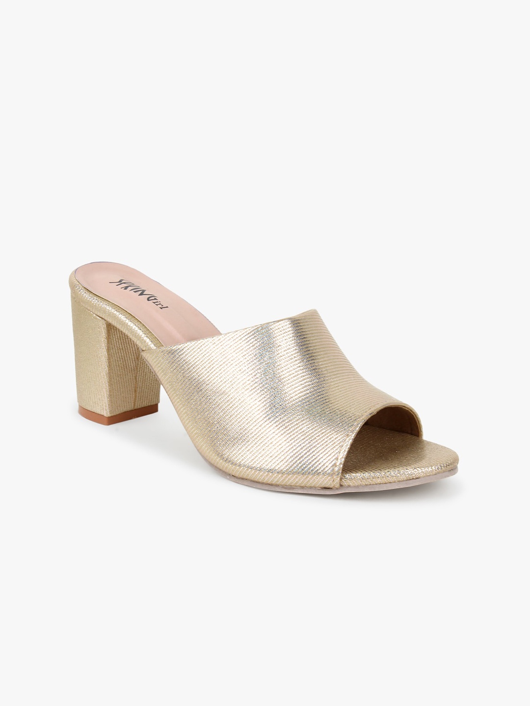 

Glitzy Galz Gold-Toned Block Sandals