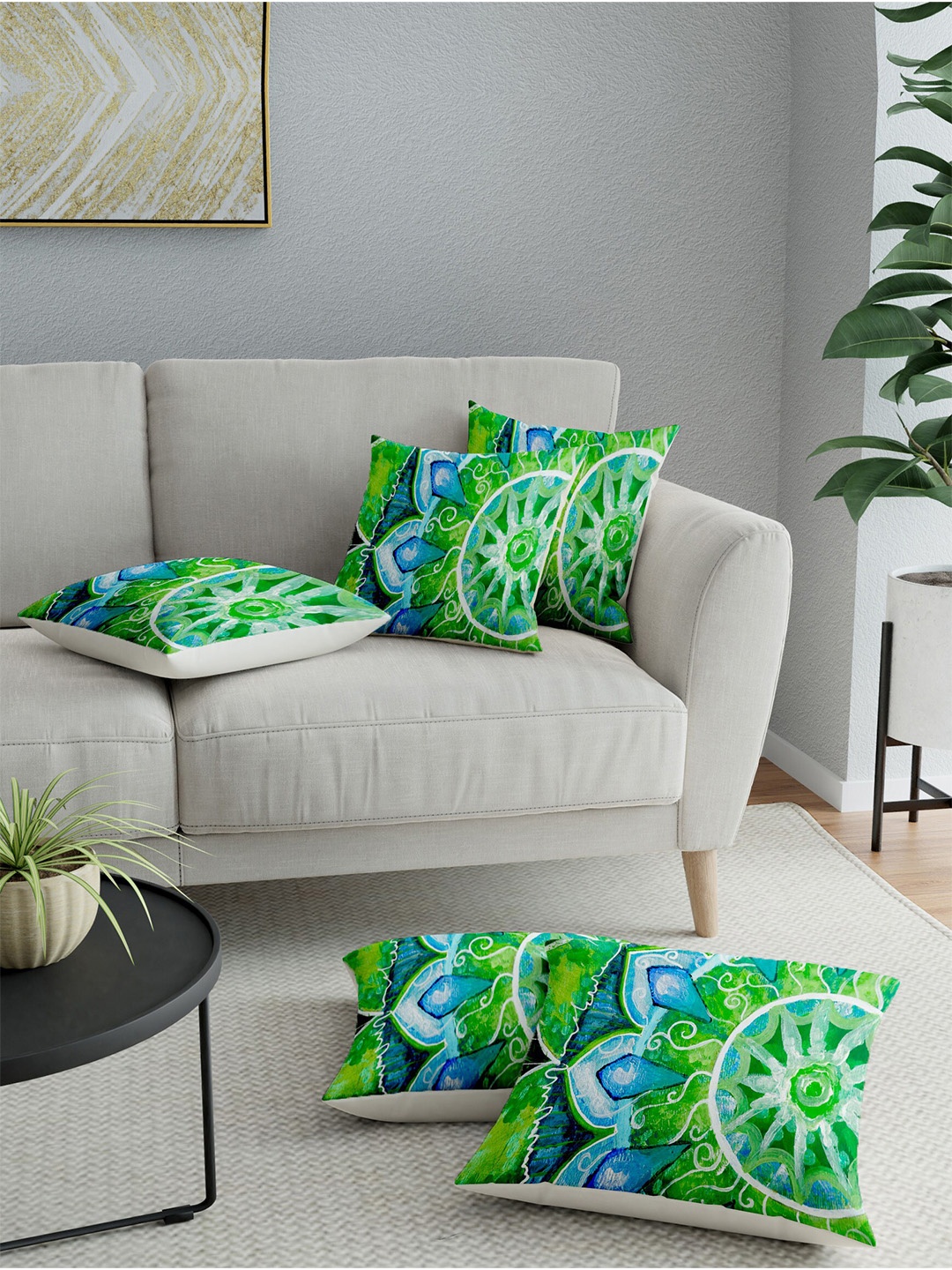 

LA VERNE Assorted Set of 5 Ethnic Motifs Square Cushion Covers