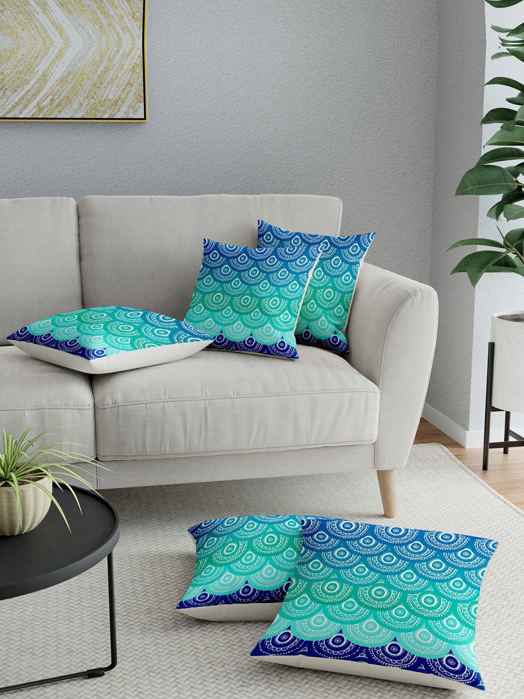 

LA VERNE Assorted Set of 5 Ethnic Motifs Square Cushion Covers