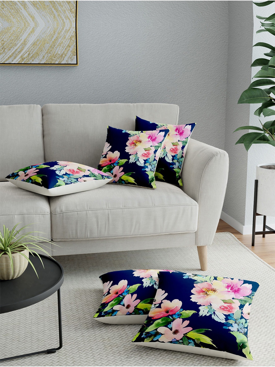 

LA VERNE Assorted Set of 5 Floral Square Cushion Covers