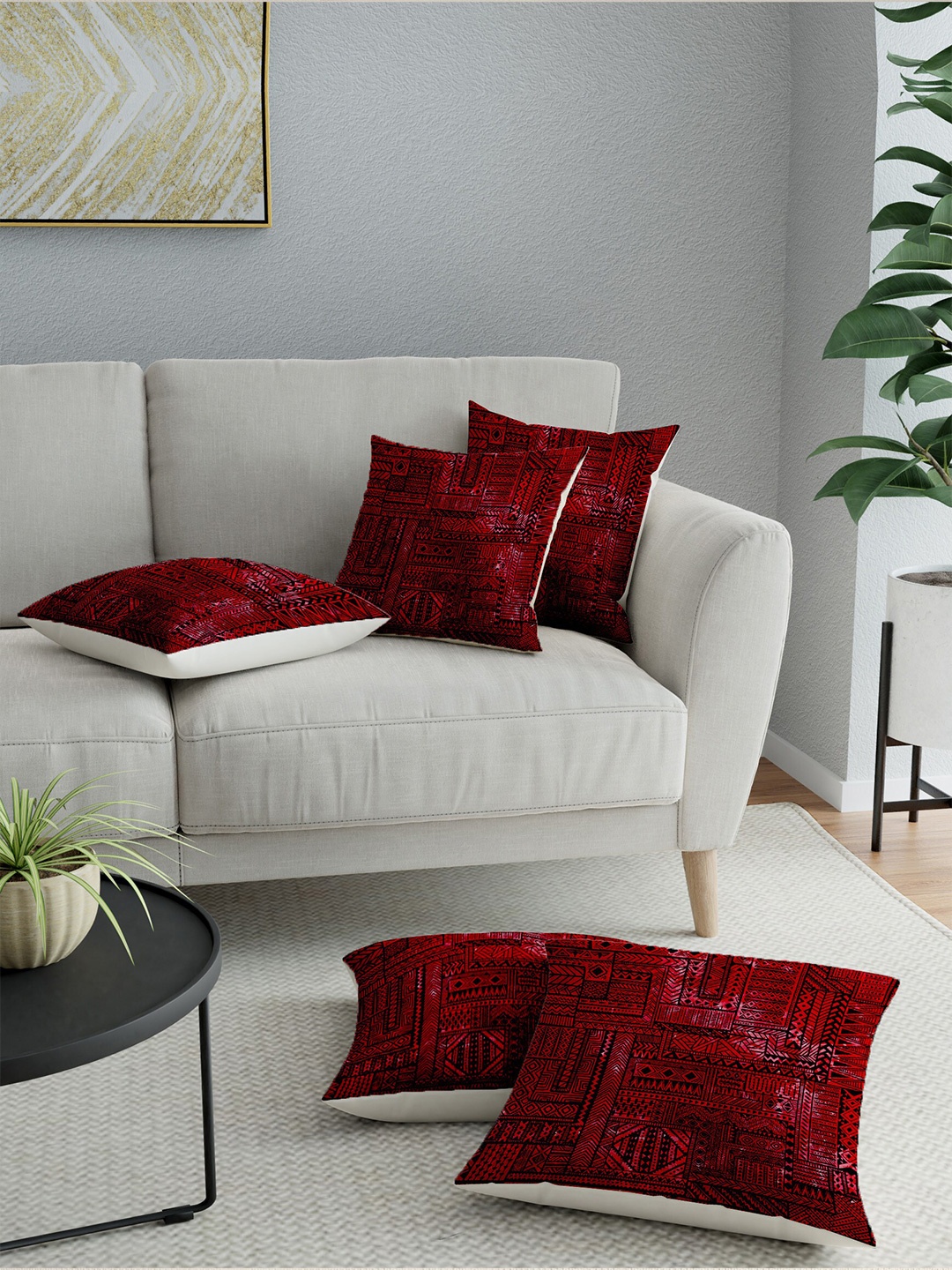 

LA VERNE Assorted Set of 5 Geometric Square Cushion Covers