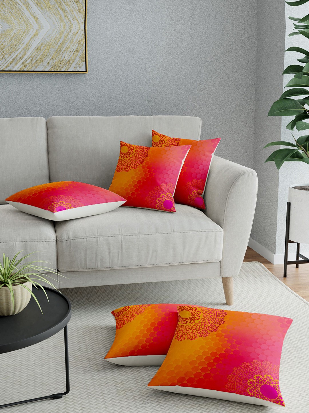 

LA VERNE Assorted Set of 5 Square Cushion Covers