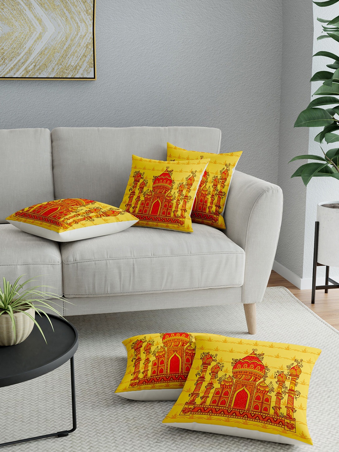 

LA VERNE Assorted Set of 5 Ethnic Motifs Square Cushion Covers