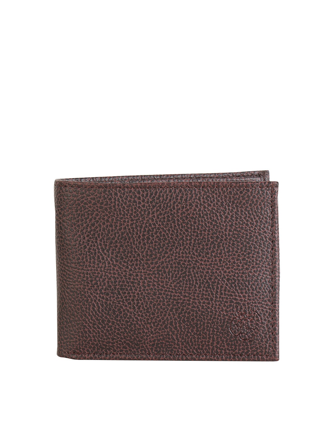 

ZEVORA Men Brown Textured Leather Two Fold Wallet