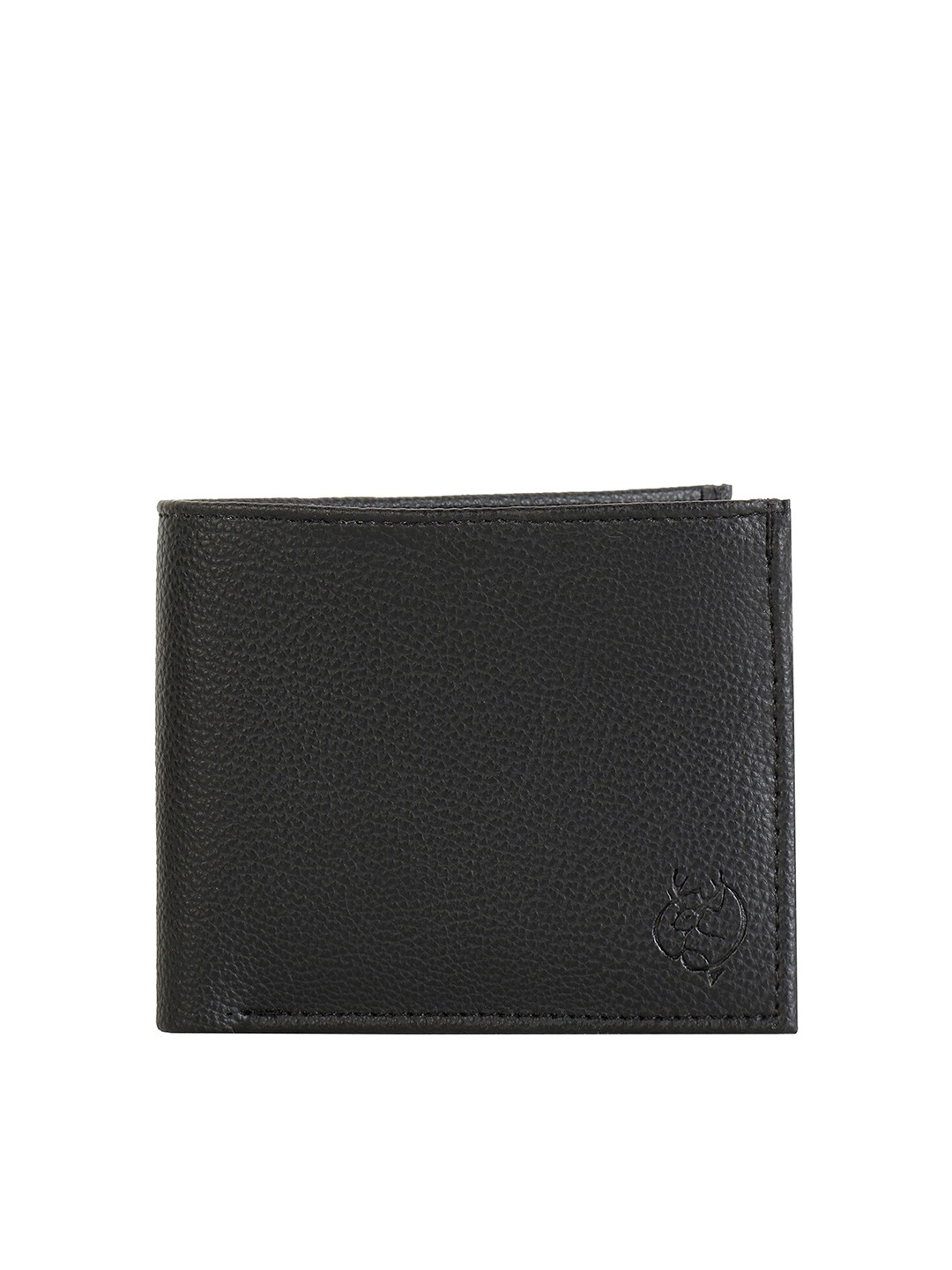 

ZEVORA Men Black Textured Leather Two Fold Wallet