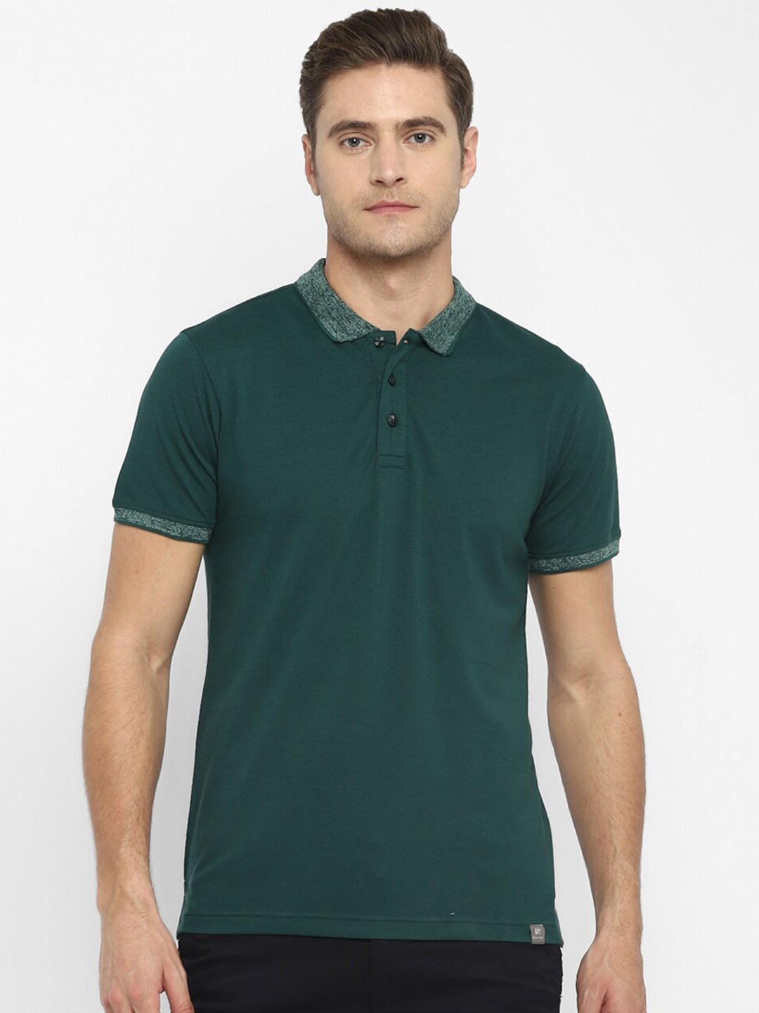 

Red Chief Men Green Polo Collar T-shirt