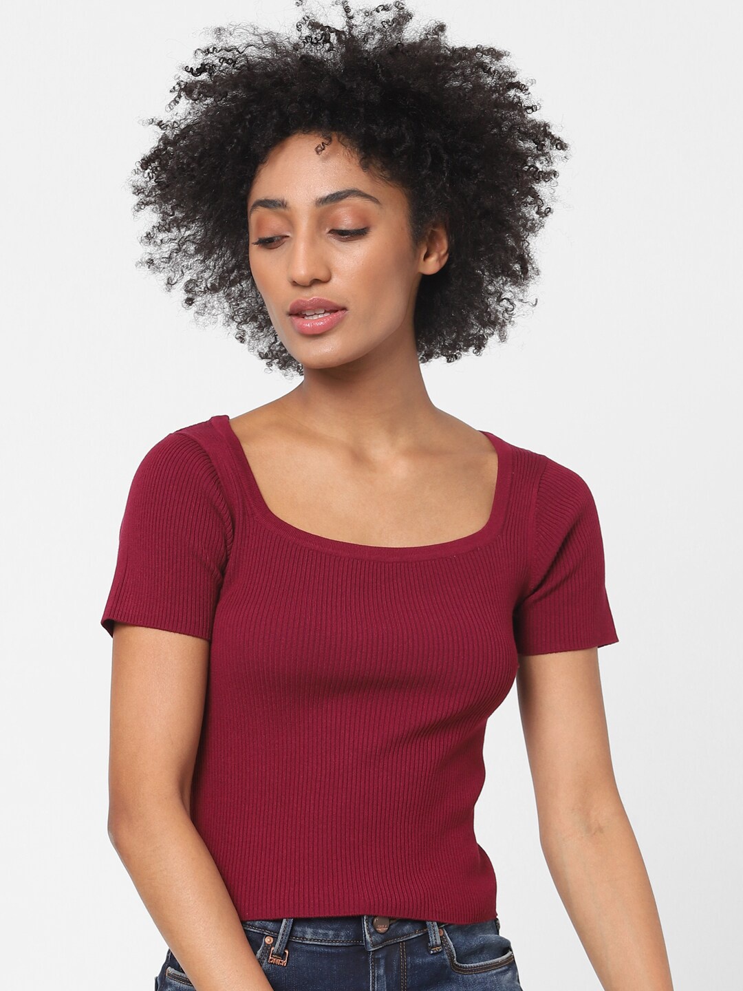 

ONLY Maroon Striped Top