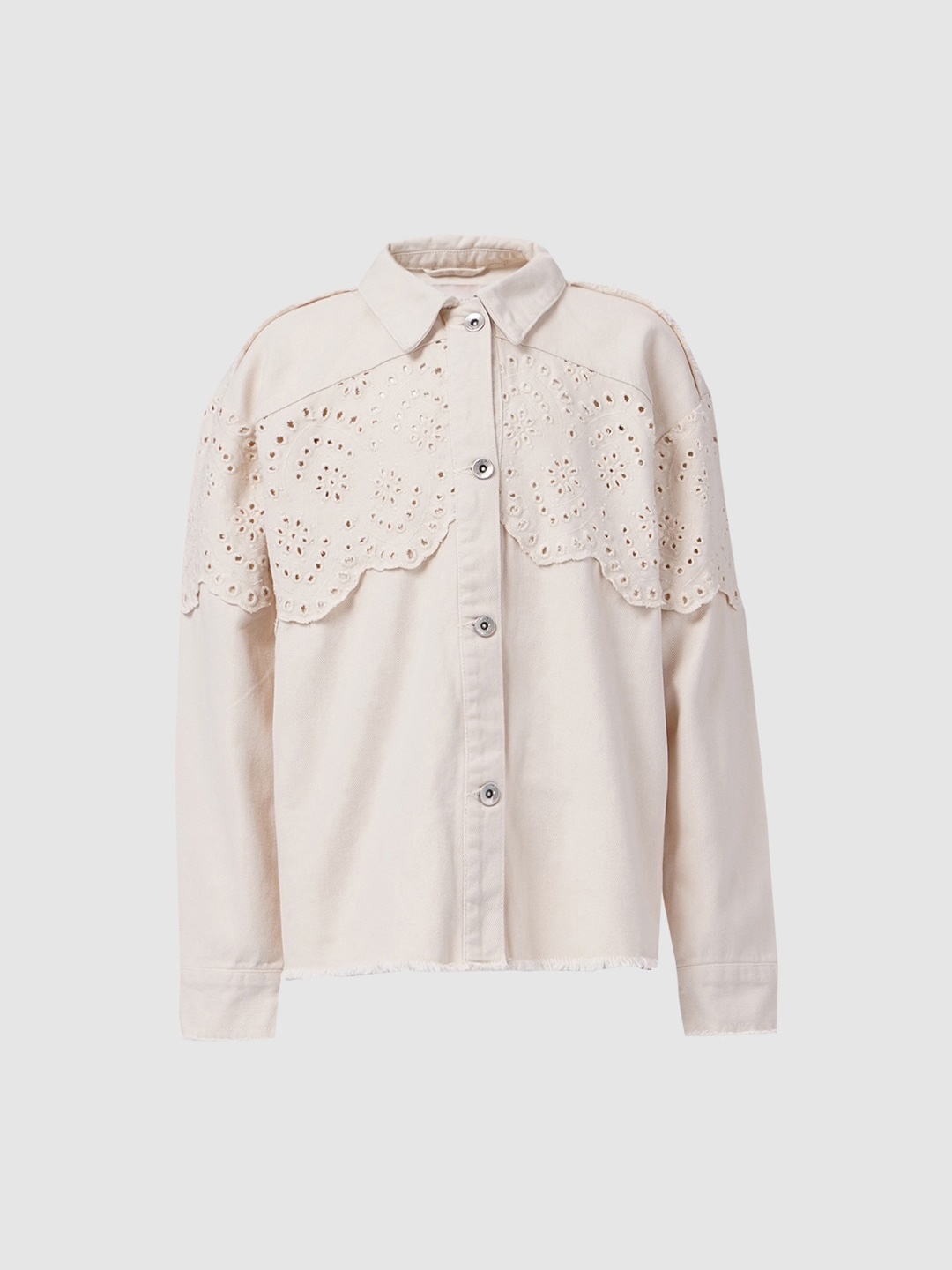 

KIDS ONLY Girls Beige Longline Tailored Jacket with Embroidered