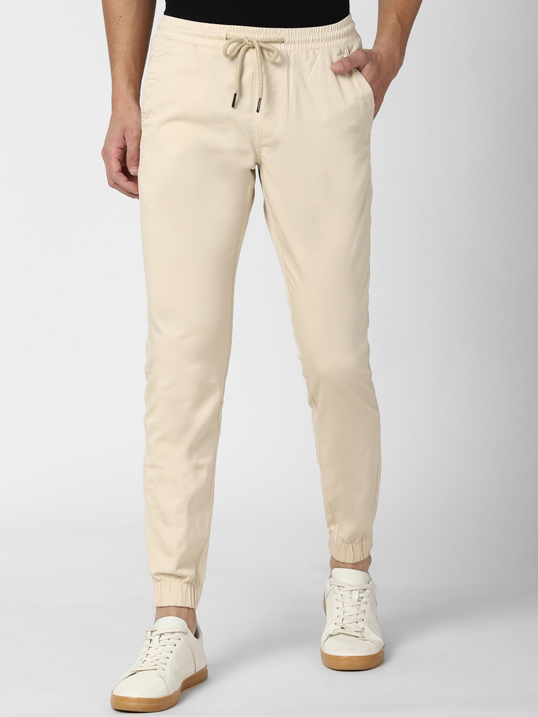 

Van Heusen Sport Men Cream-Coloured Solid Cotton Joggers