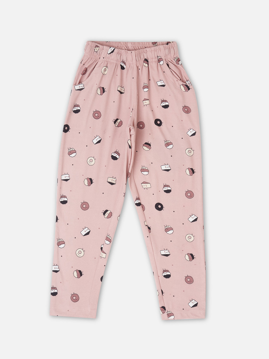 

Sweet Dreams Girls Peach Graphic Printed Lounge Pants