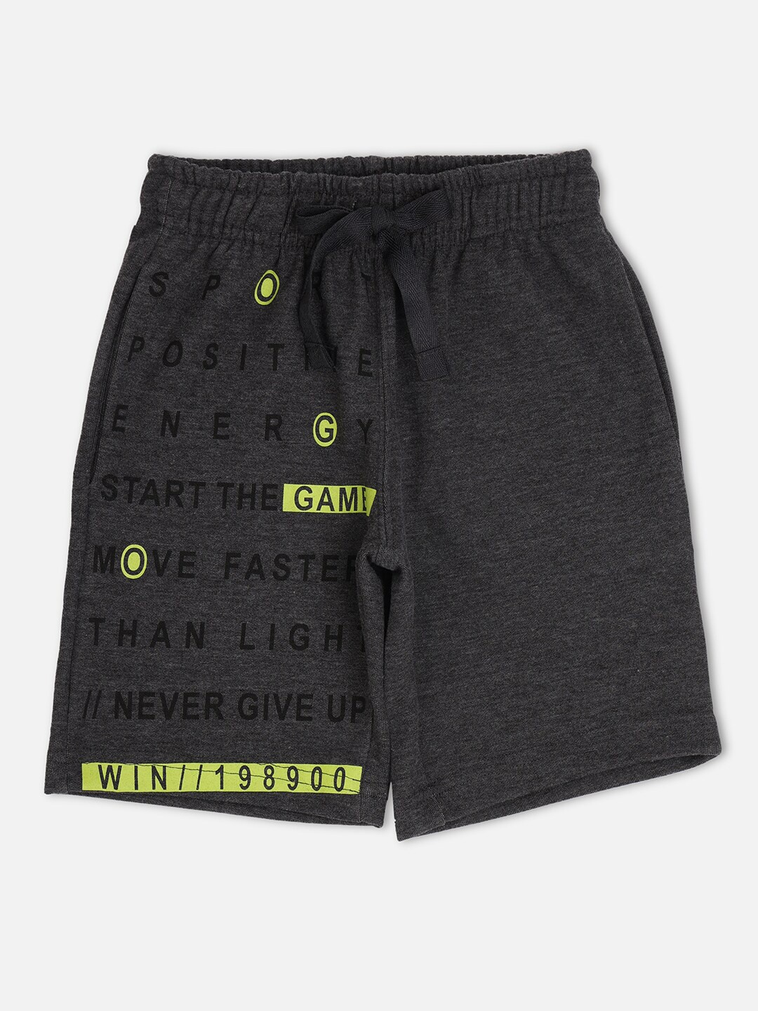 

Sweet Dreams Boys Charcoal Grey & Yellow Printed Lounge Shorts