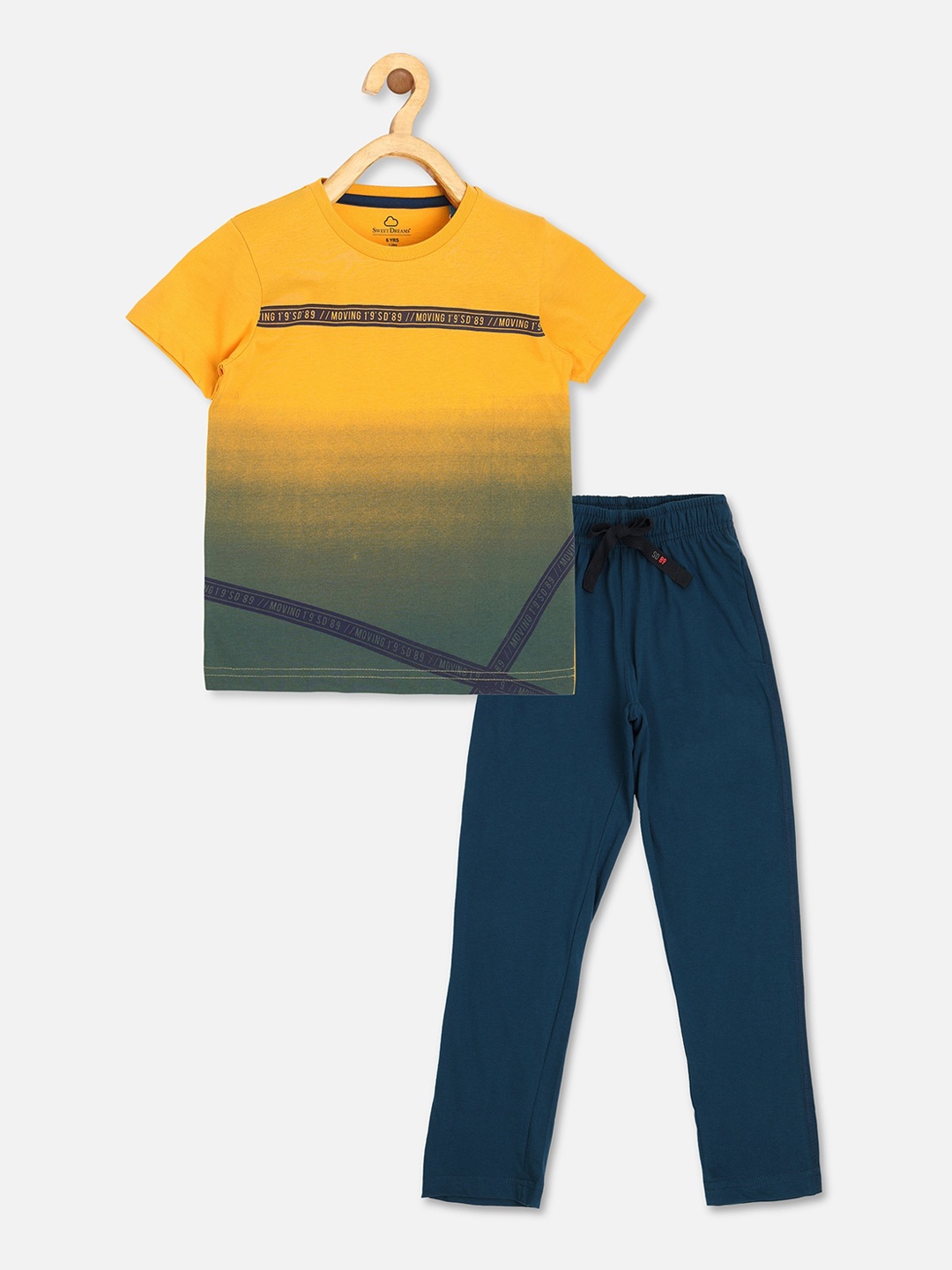 

Sweet Dreams Boys Yellow & Blue Night suit