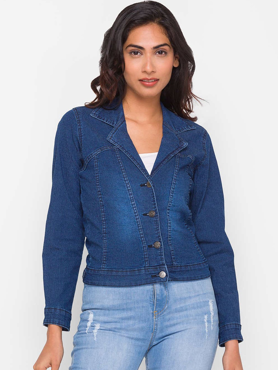 

ZOLA Women Blue Washed Lightweight Outdoor Cotton Denim Jacket