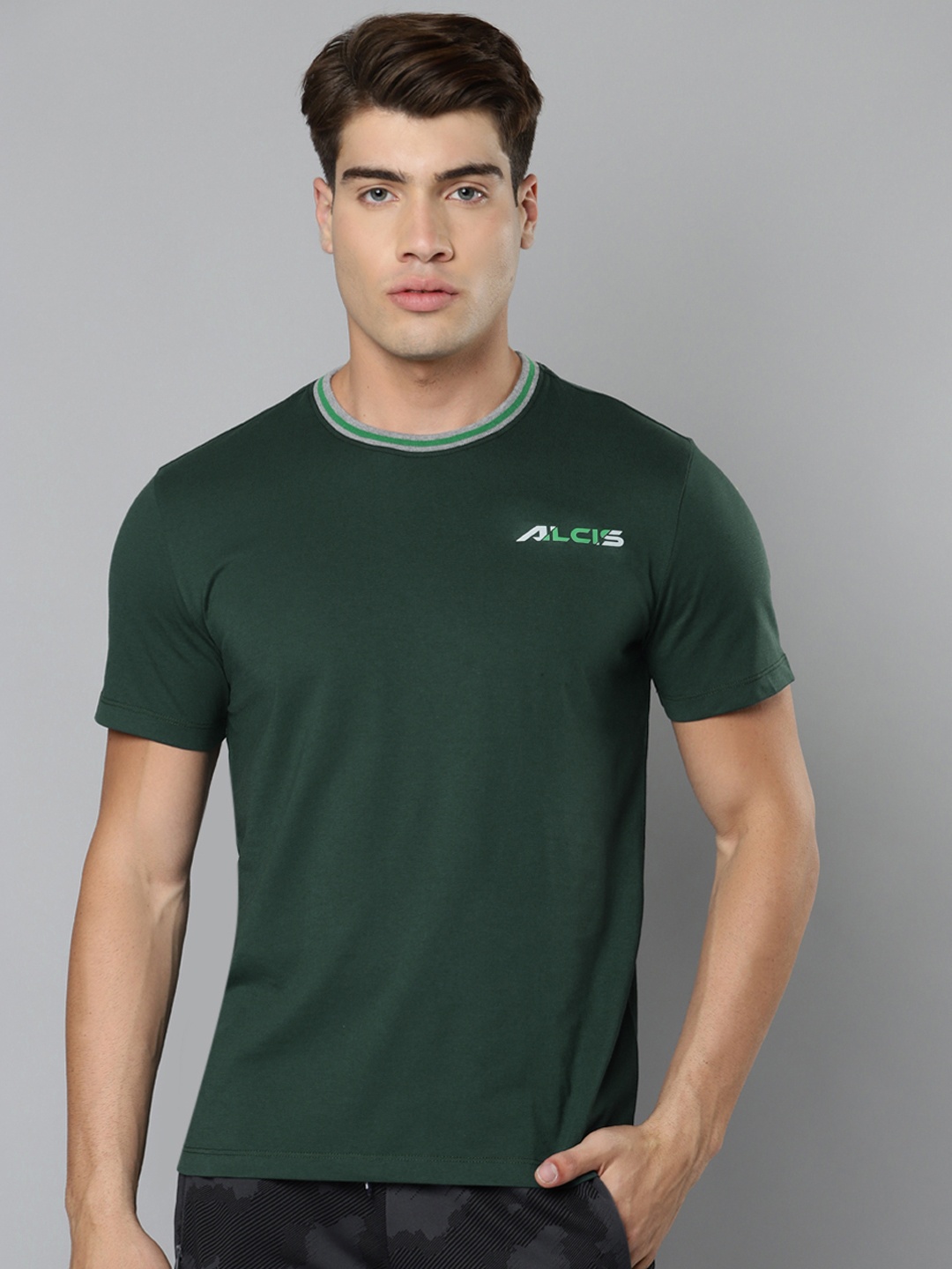 

Alcis Men Green Slim Fit Running T-shirt