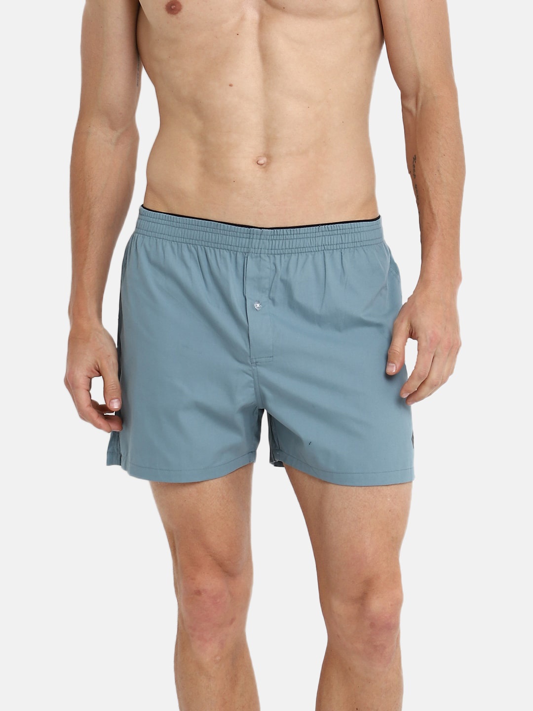 

Almo Wear Men Solid Pure Cotton Boxers B002-S-122, Grey