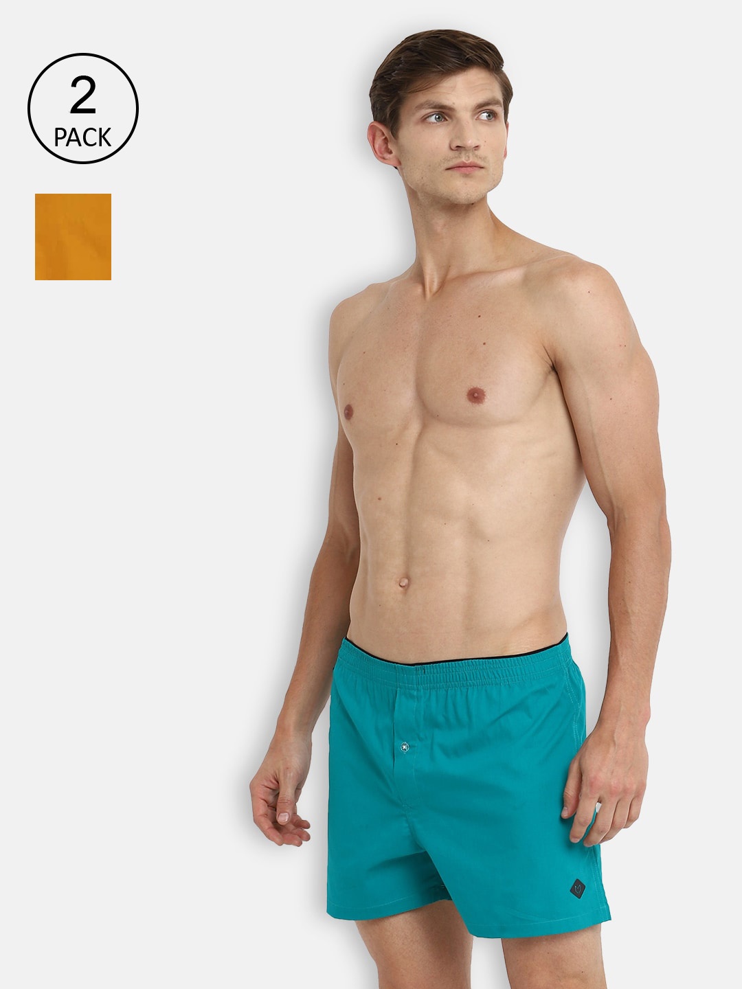 

Almo Wear Men Pack of 2 Assorted Cotton Mid Rise Boxer