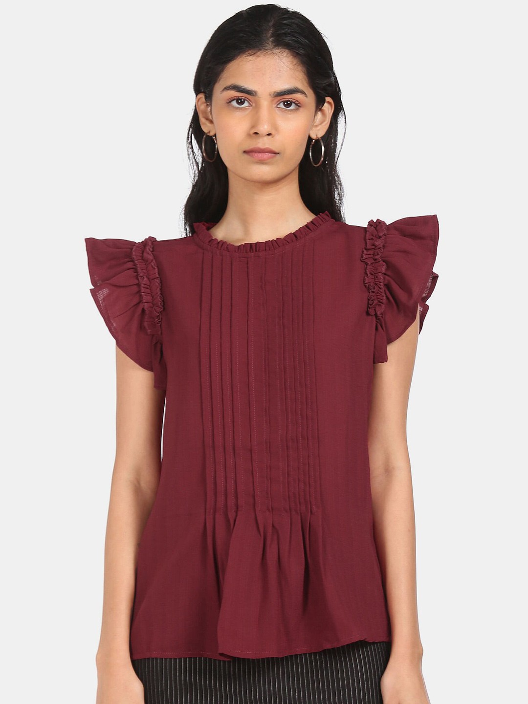 

SHFFL Maroon Gathered Top