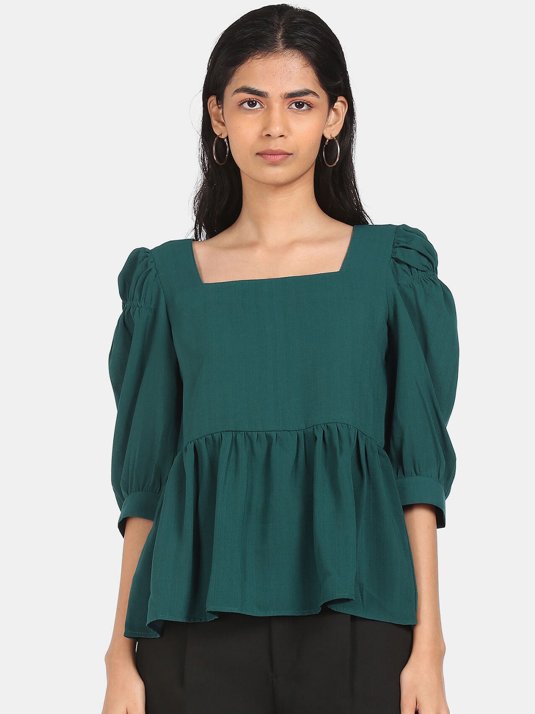 

SHFFL Green Peplum Top