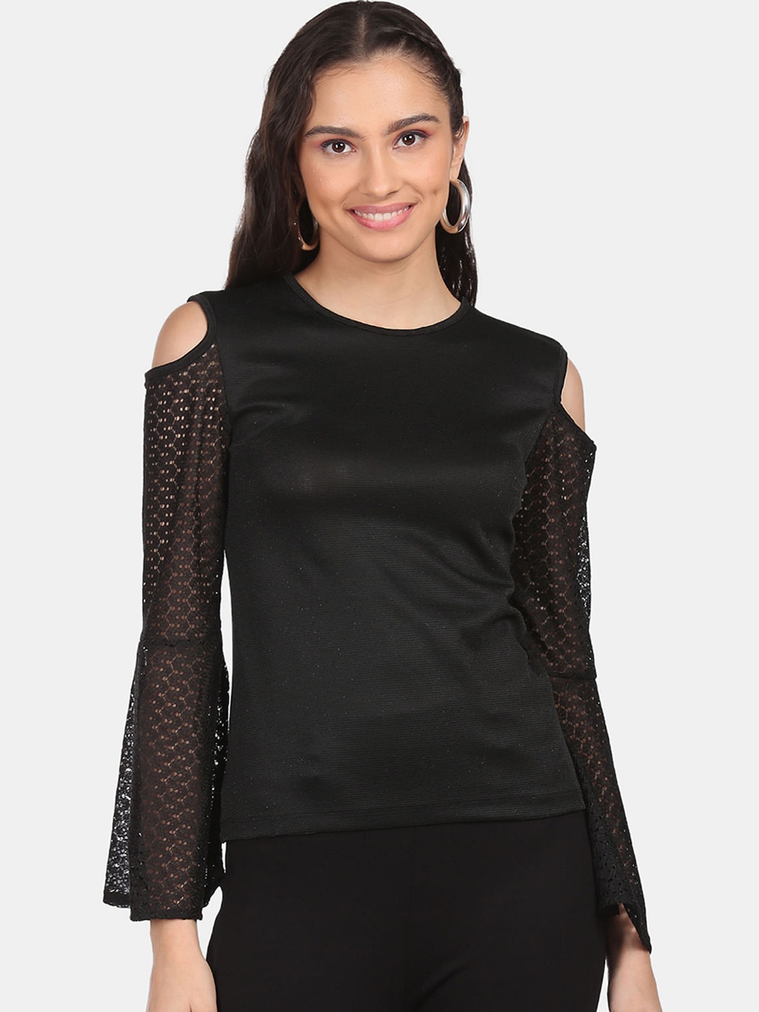 

Sugr Black Lace Sleeve Knit