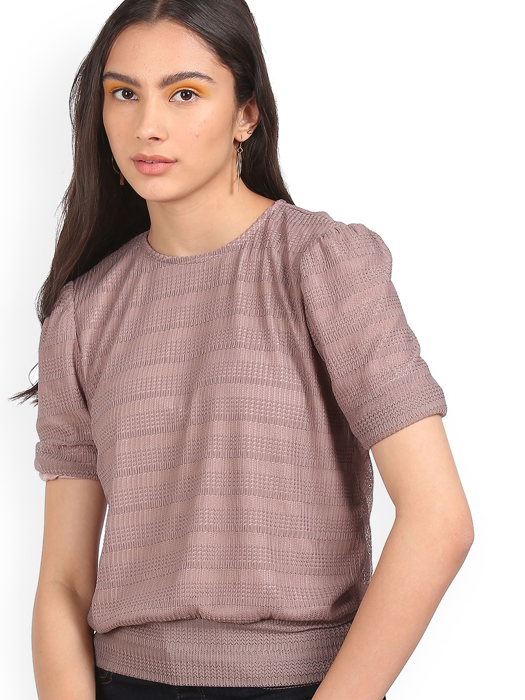 

Sugr Women Pink Self Design Top