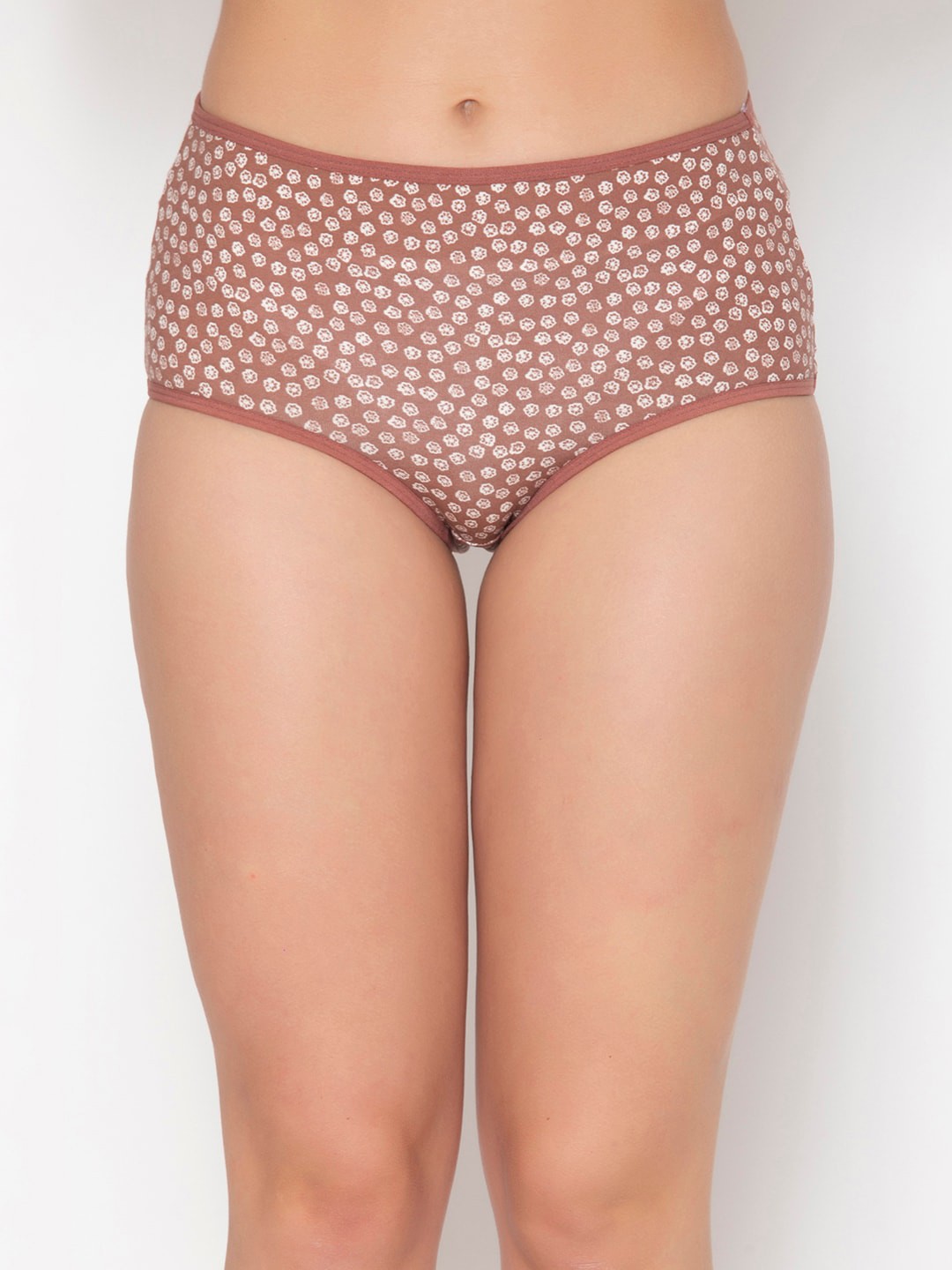 

Clovia Women Brown & White Printed Cotton Hipster Briefs