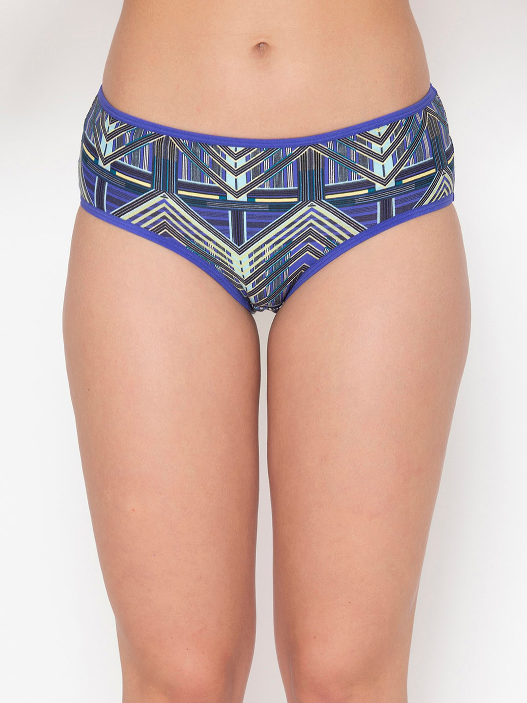 

Clovia Women Blue & Yellow Printed Cotton Hipster Briefs