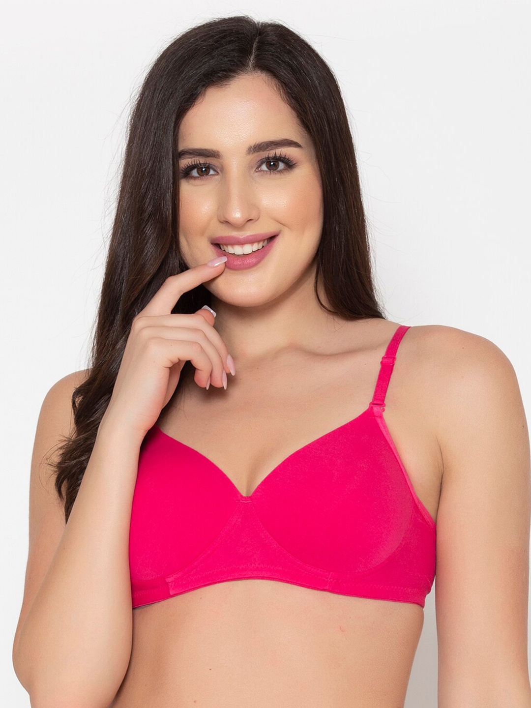 

Clovia Fuchsia Cotton T-shirt Bra - Lightly Padded