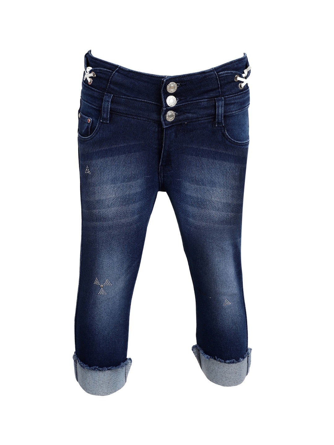 

V-Mart Girls Blue Regular Fit Washed Denim Shorts