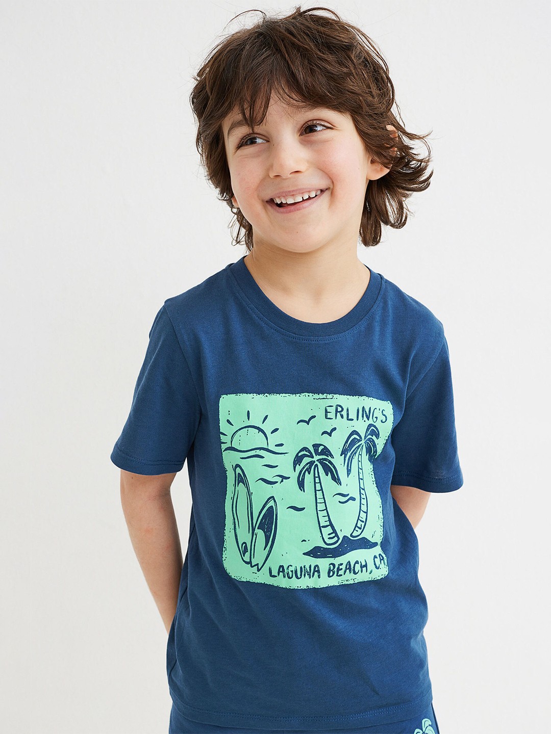 

H&M Boys Blue Printed T-shirt