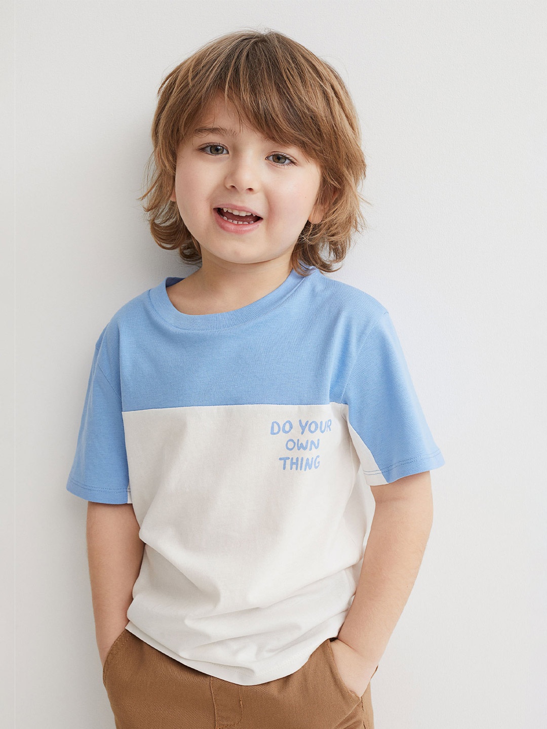 

H&M Boys Pack Of 3 Colourblocked Cotton T-shirts, Multi