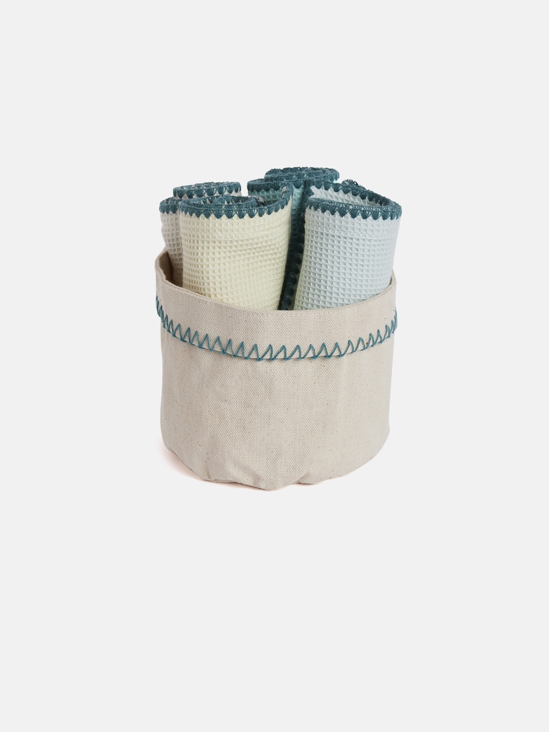 

The Wishing Chair Set of 4 Cotton 350 GSM Face Towels, Green