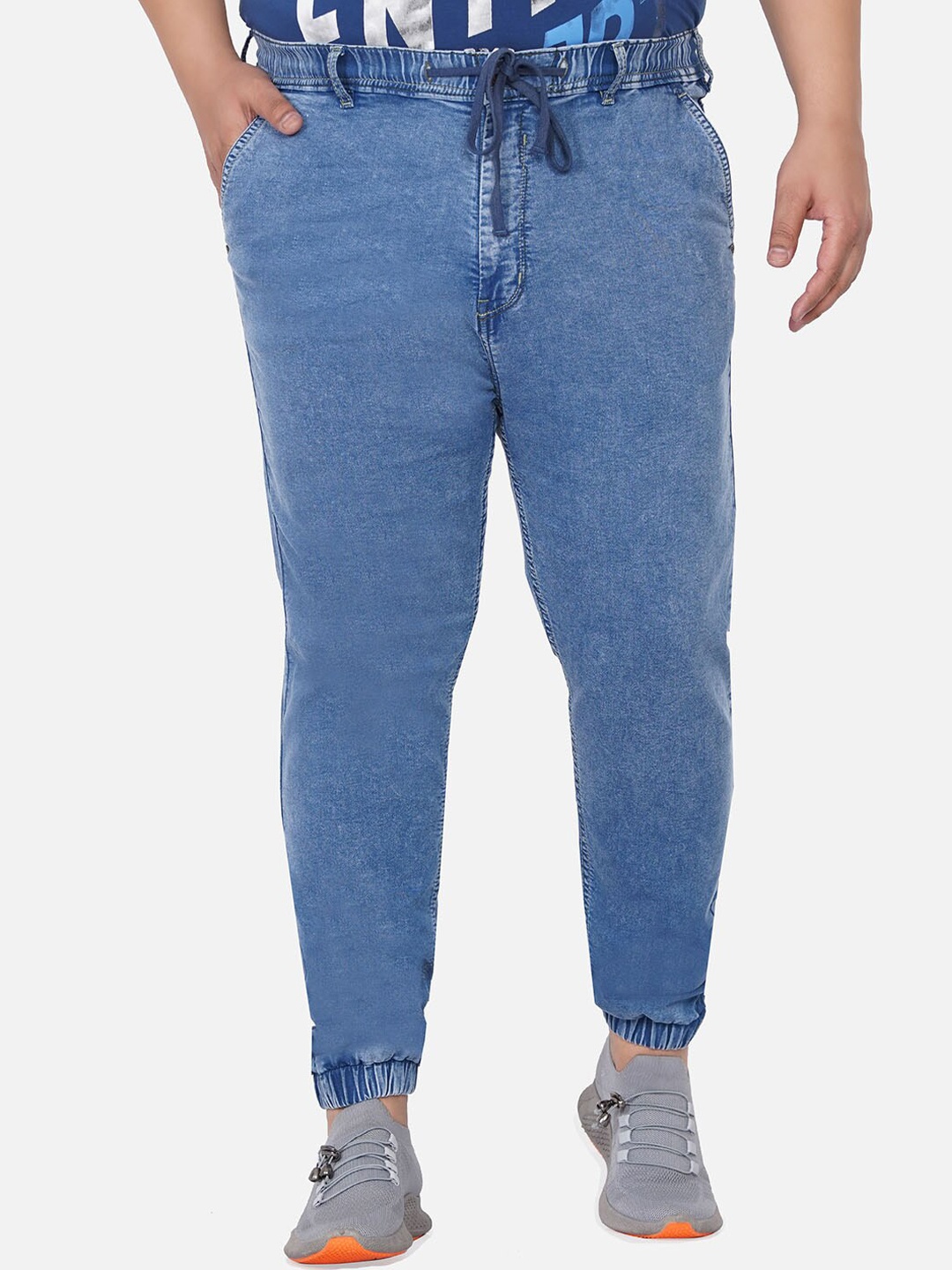 

John Pride Men Plus Size Blue Stretchable Jogger Jeans
