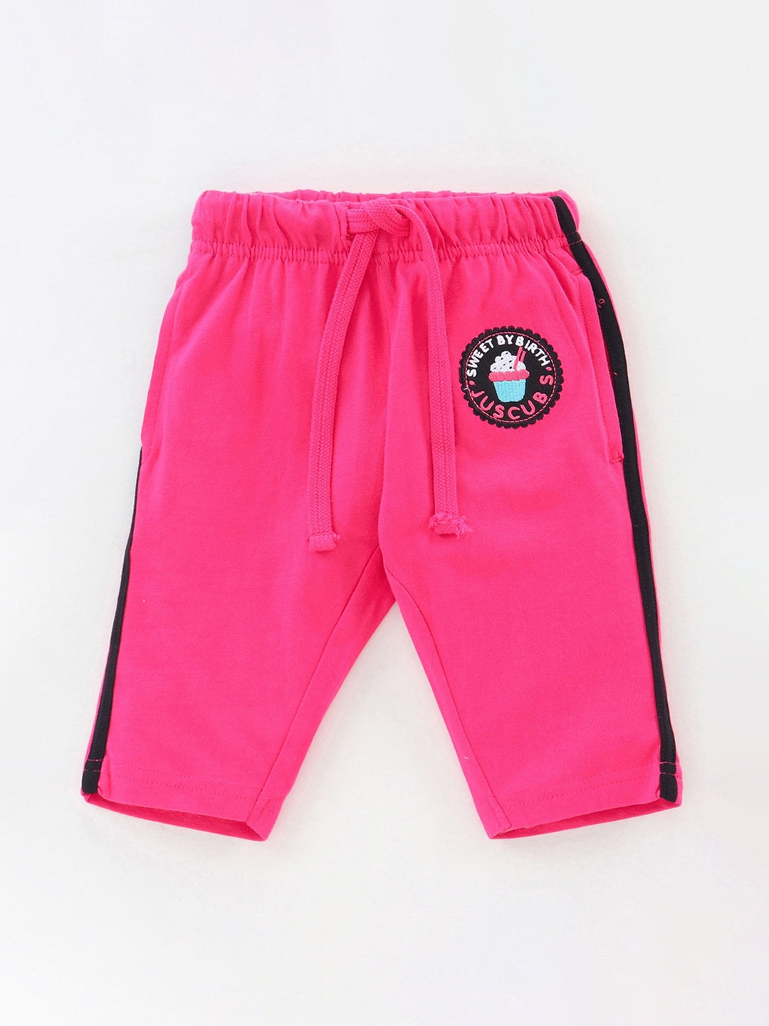 

JusCubs Girls Fuchsia Solid Pure Cotton Relaxed-Fit Three-Fourth Pure Cotton Track Pants