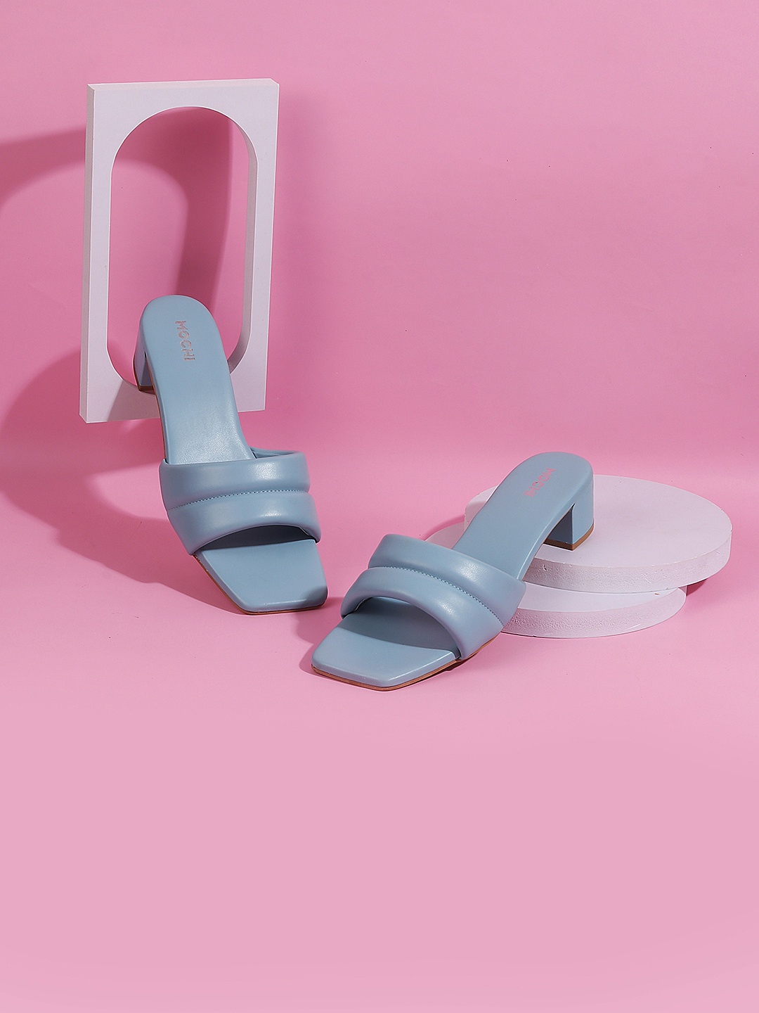 

Mochi Blue Block Heels