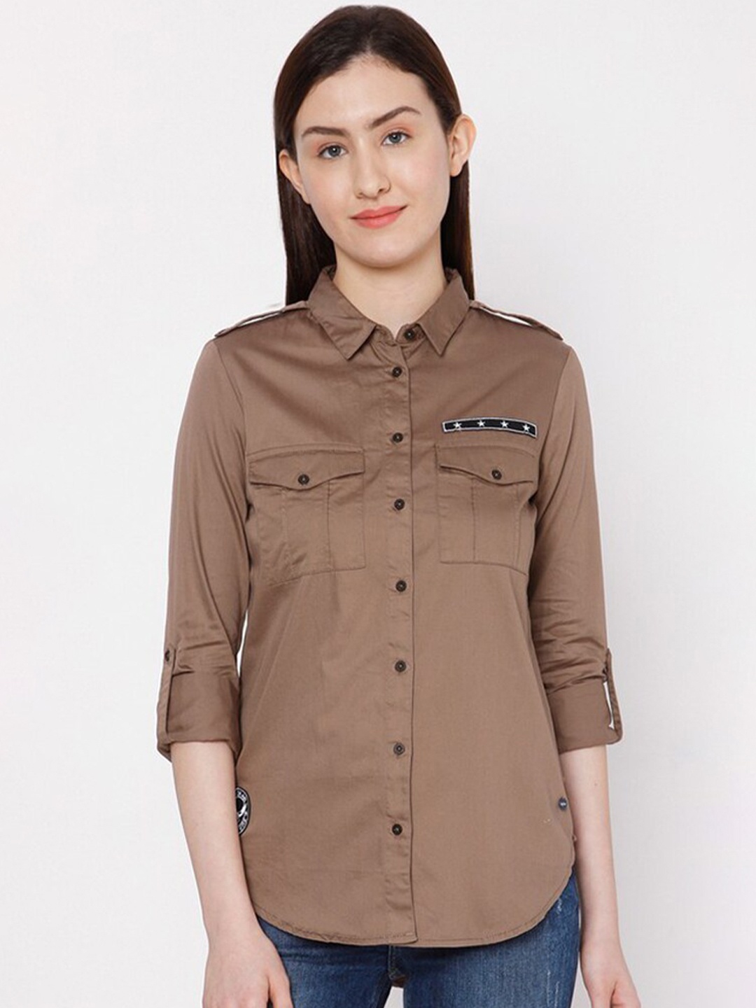 

SPYKAR Women Brown Regular Fit Shirt