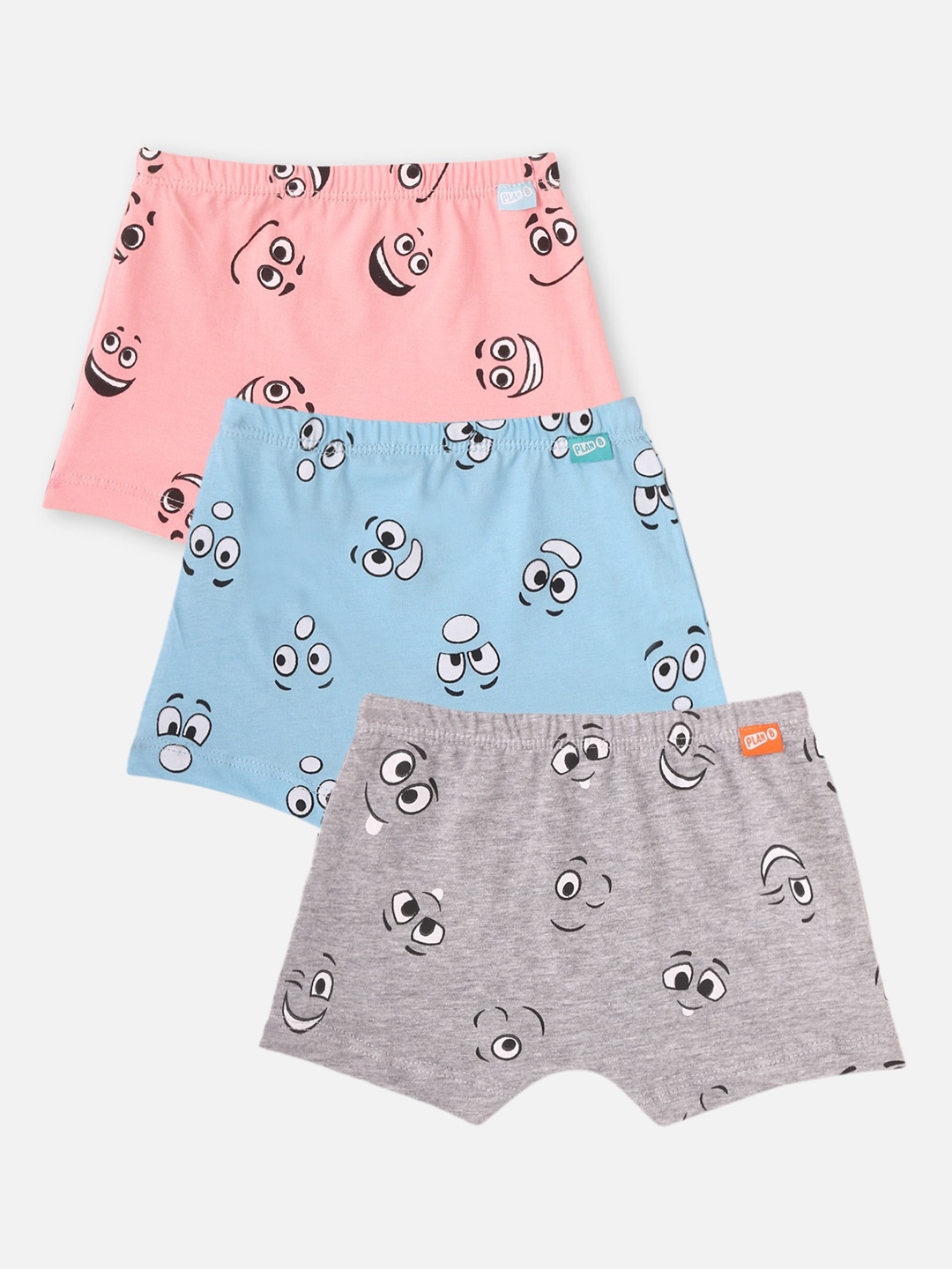 

You Got Plan B Girls Pack Of 3 Pure Cotton Shorts, Blue