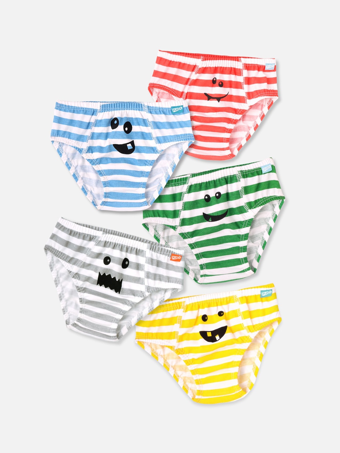 

You Got Plan B Boys Pack of 5 Printed Pure Cotton Basic Briefs, White