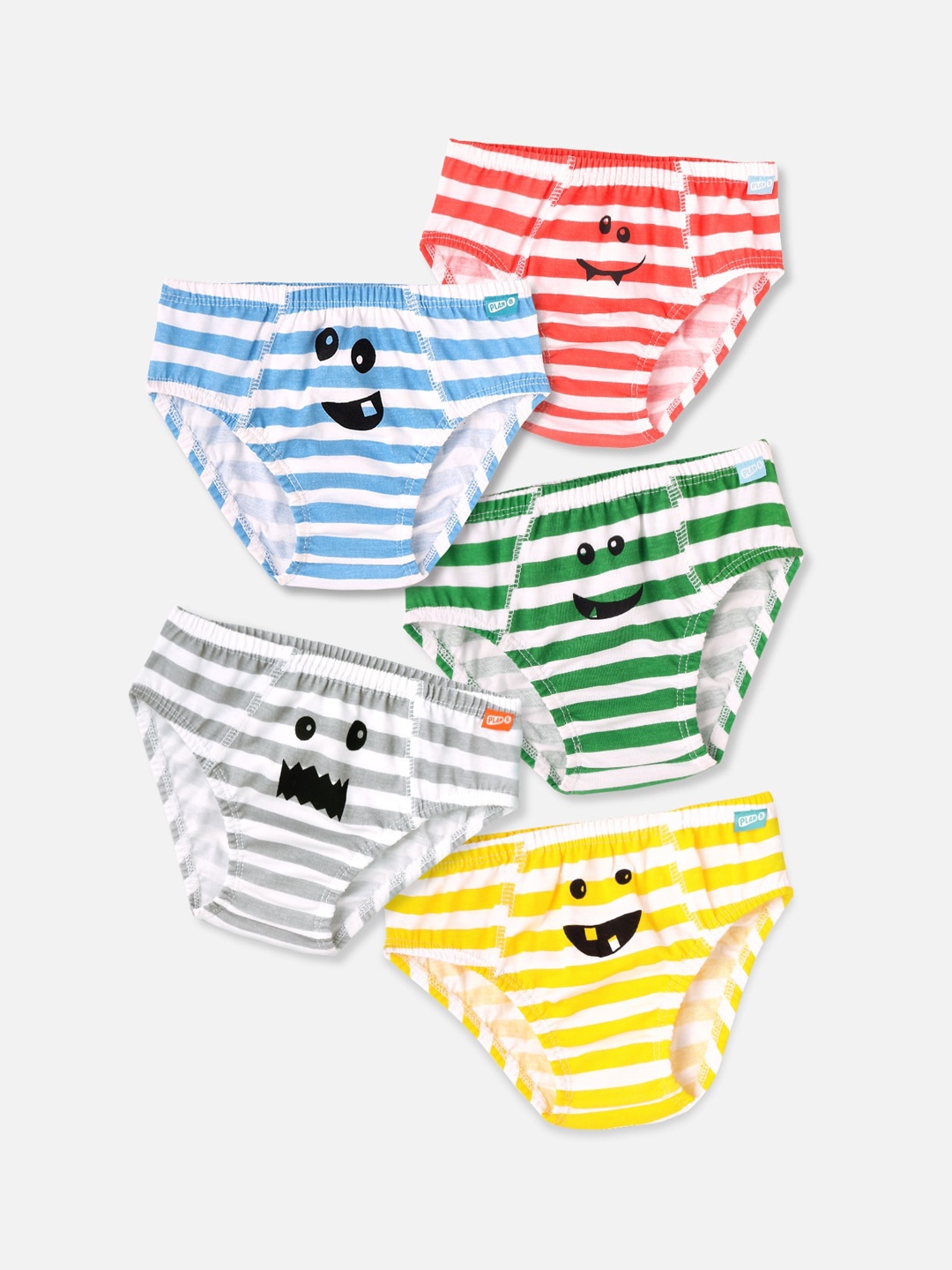 

You Got Plan B Boys Pack of 5 Striped Pure Cotton Briefs UB-Stripey: 10-12, White