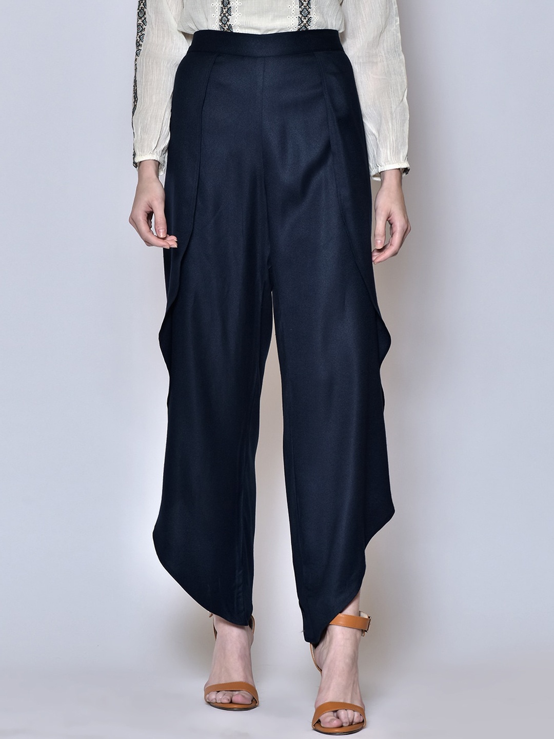 

250 DESIGNS Women Blue Original Easy Wash Trousers