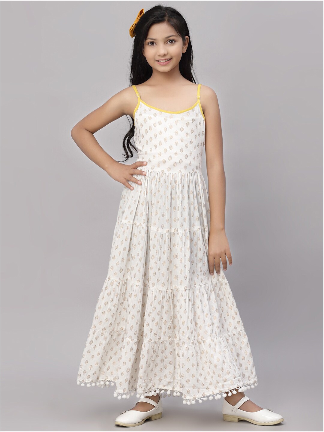 

NISHAB White Floral Maxi Dress