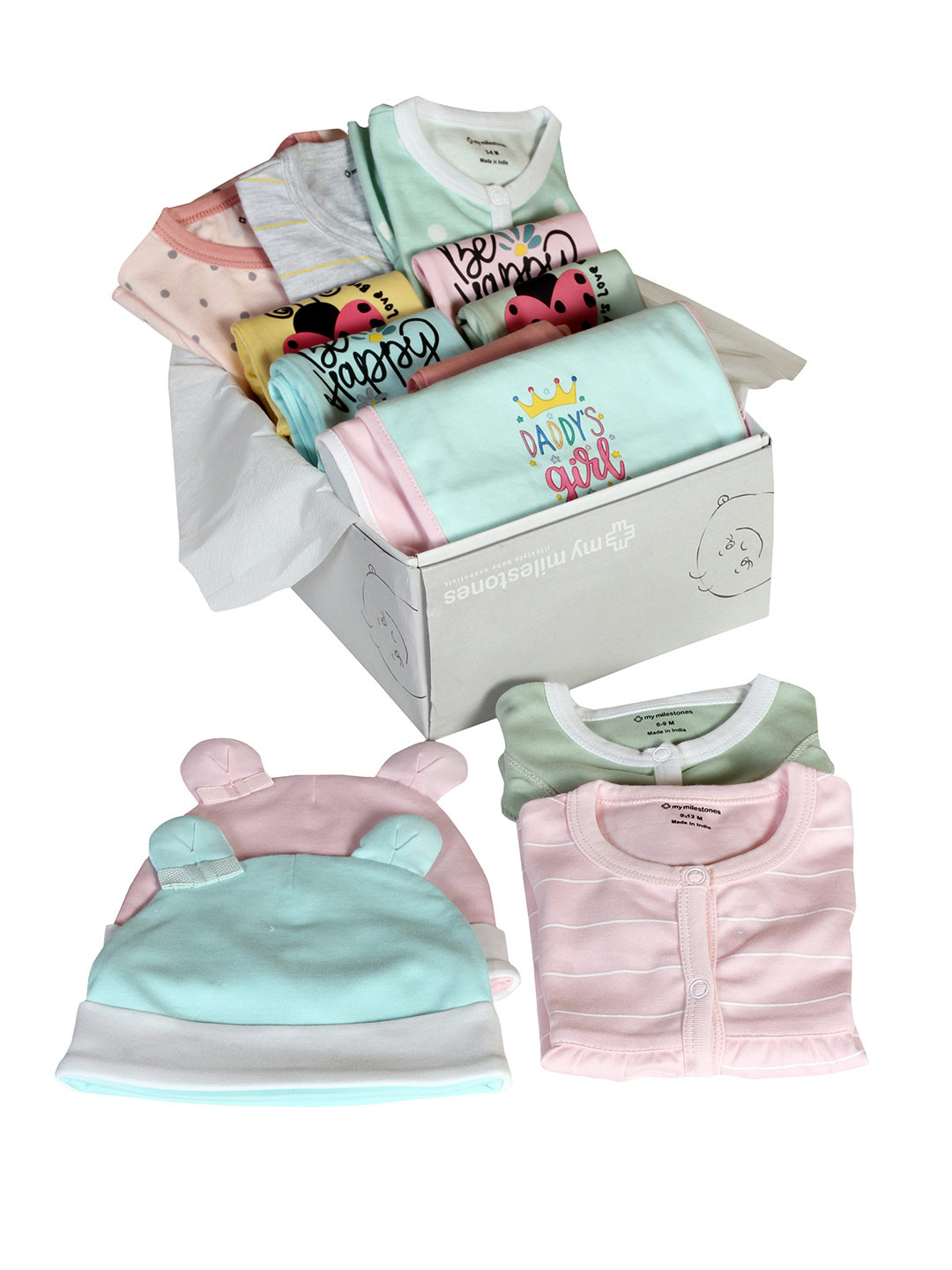 

My Milestones Girls 14 Pieces Apparel Gift Set, Green