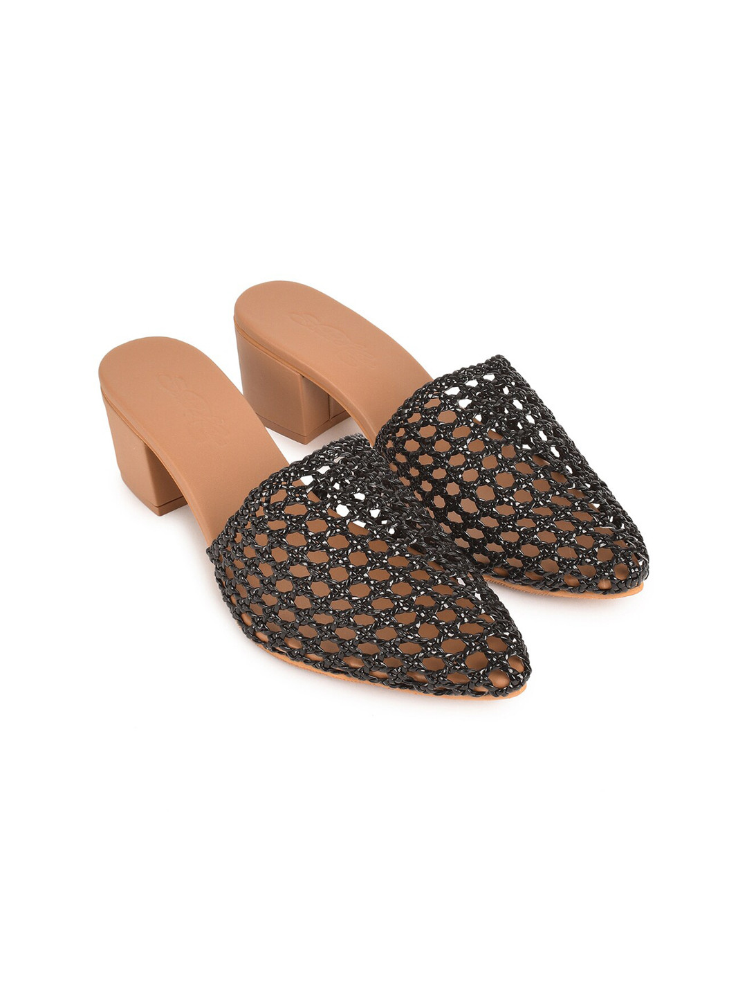 

Sole House Black PU Block Mules