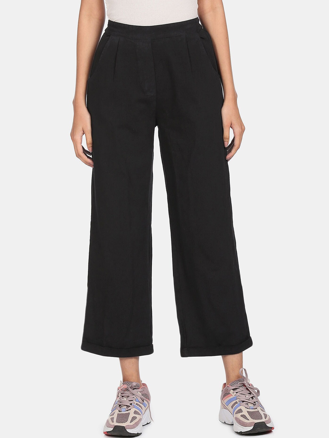 

Sugr Women Black Cotton Trousers