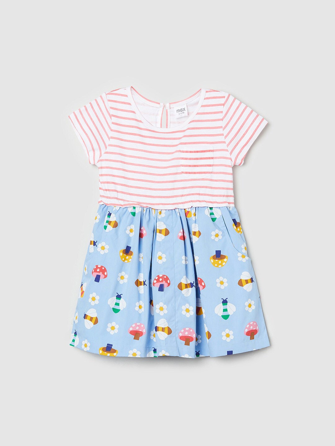 

max White Striped Empire Top