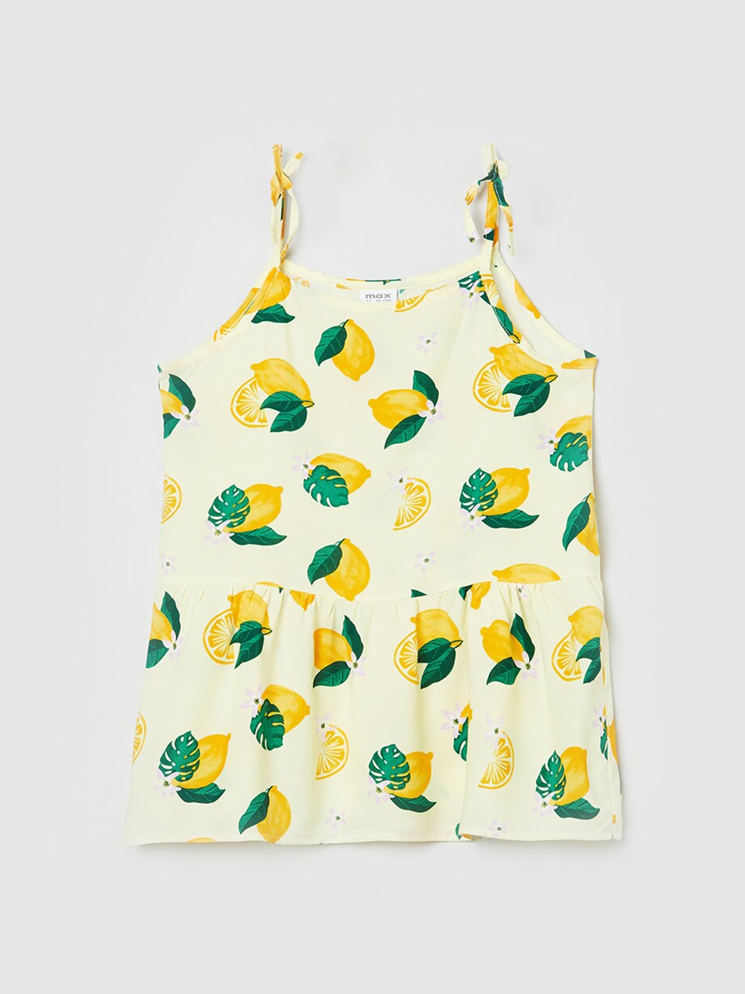 

max Girls Yellow Print Top