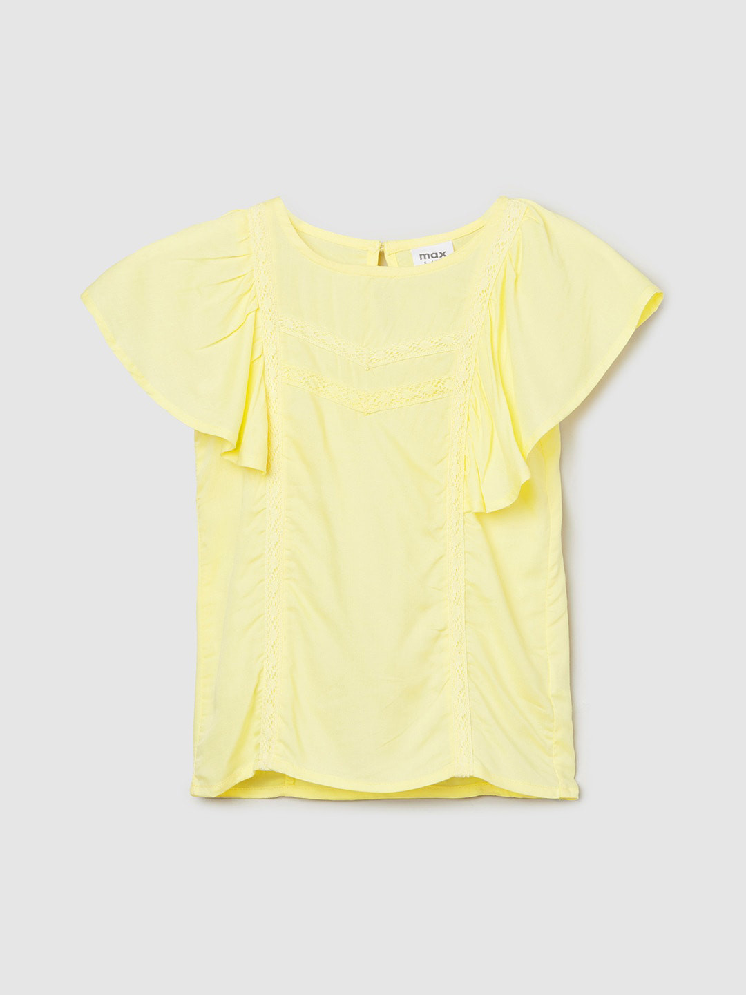 

max Yellow Solid Ruffles Top