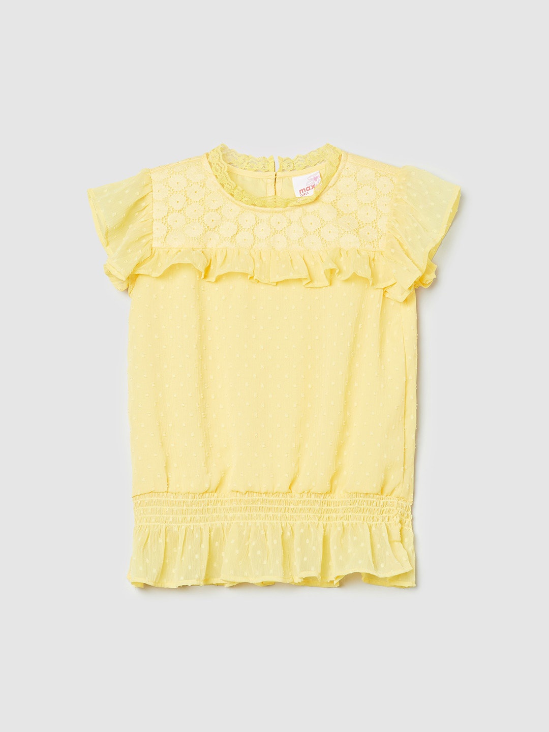 

max Girls Golden Blouson Top, Gold